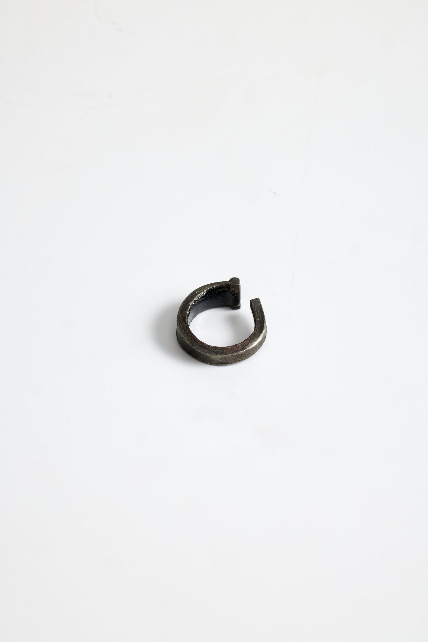 Raw Steel Nail Ring