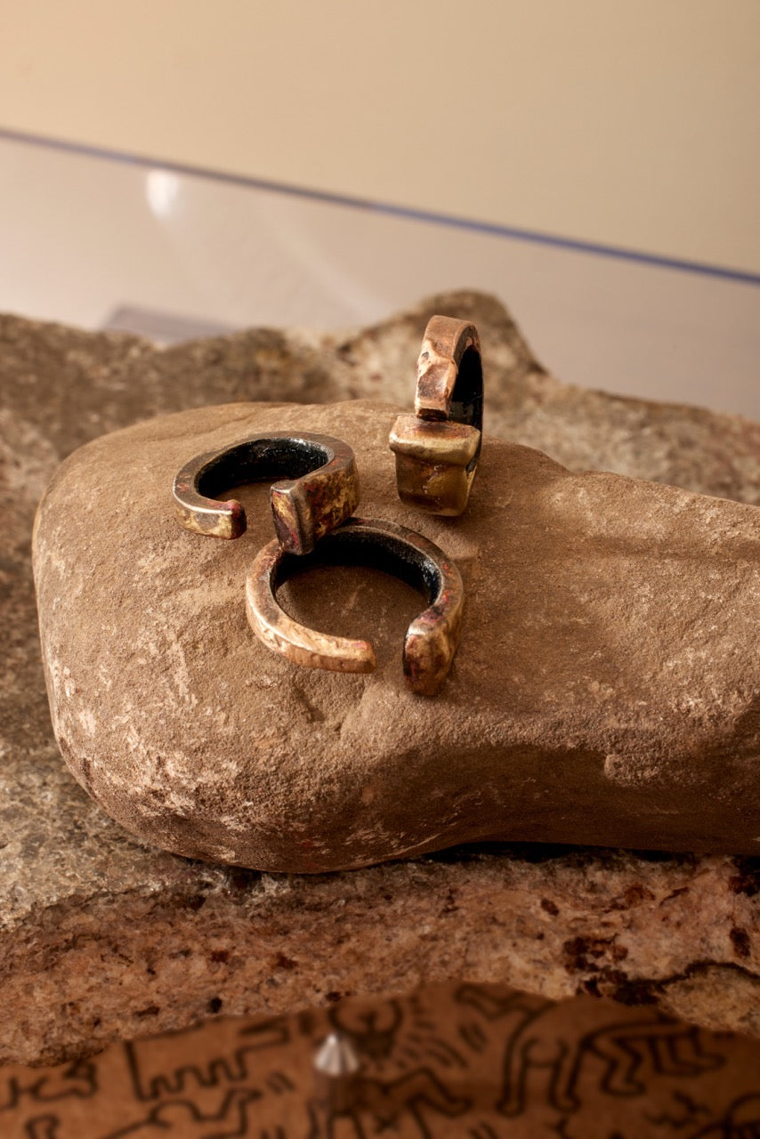 Antique Bronze Nail Ring