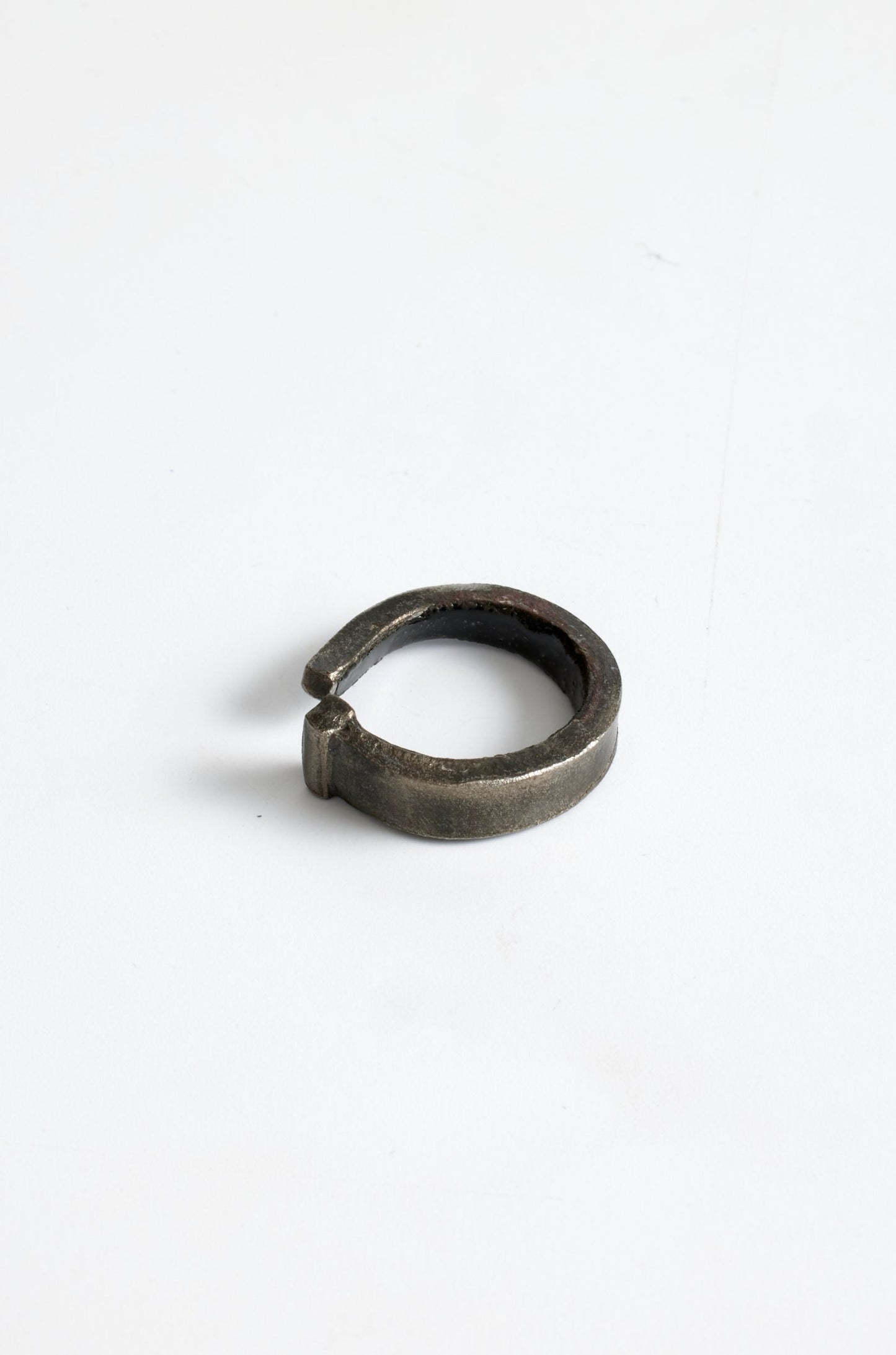 Raw Steel Nail Ring