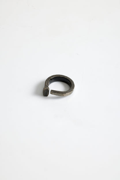 Raw Steel Nail Ring